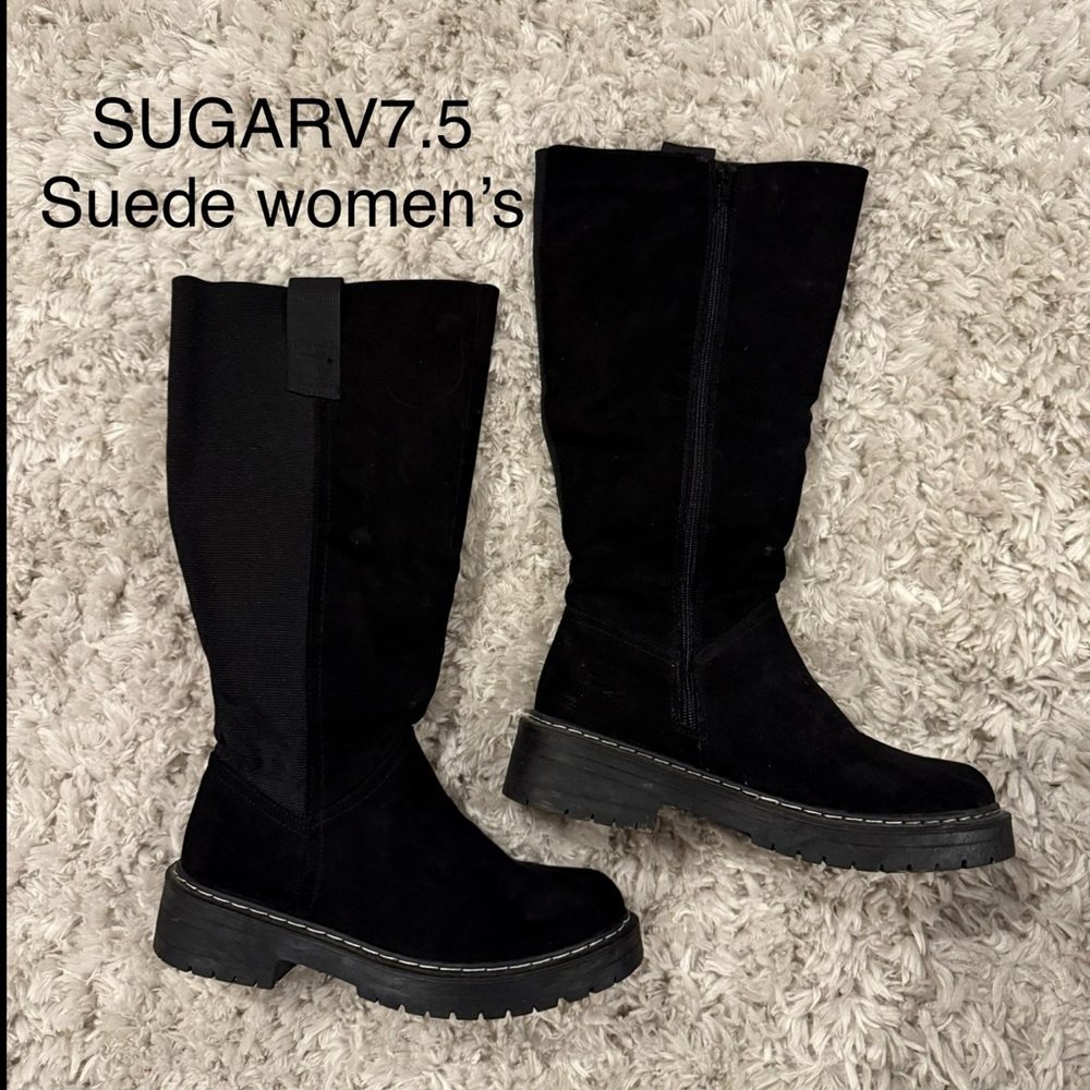 Sugar Black Suede Women's classy Winter Boot size 7.5
